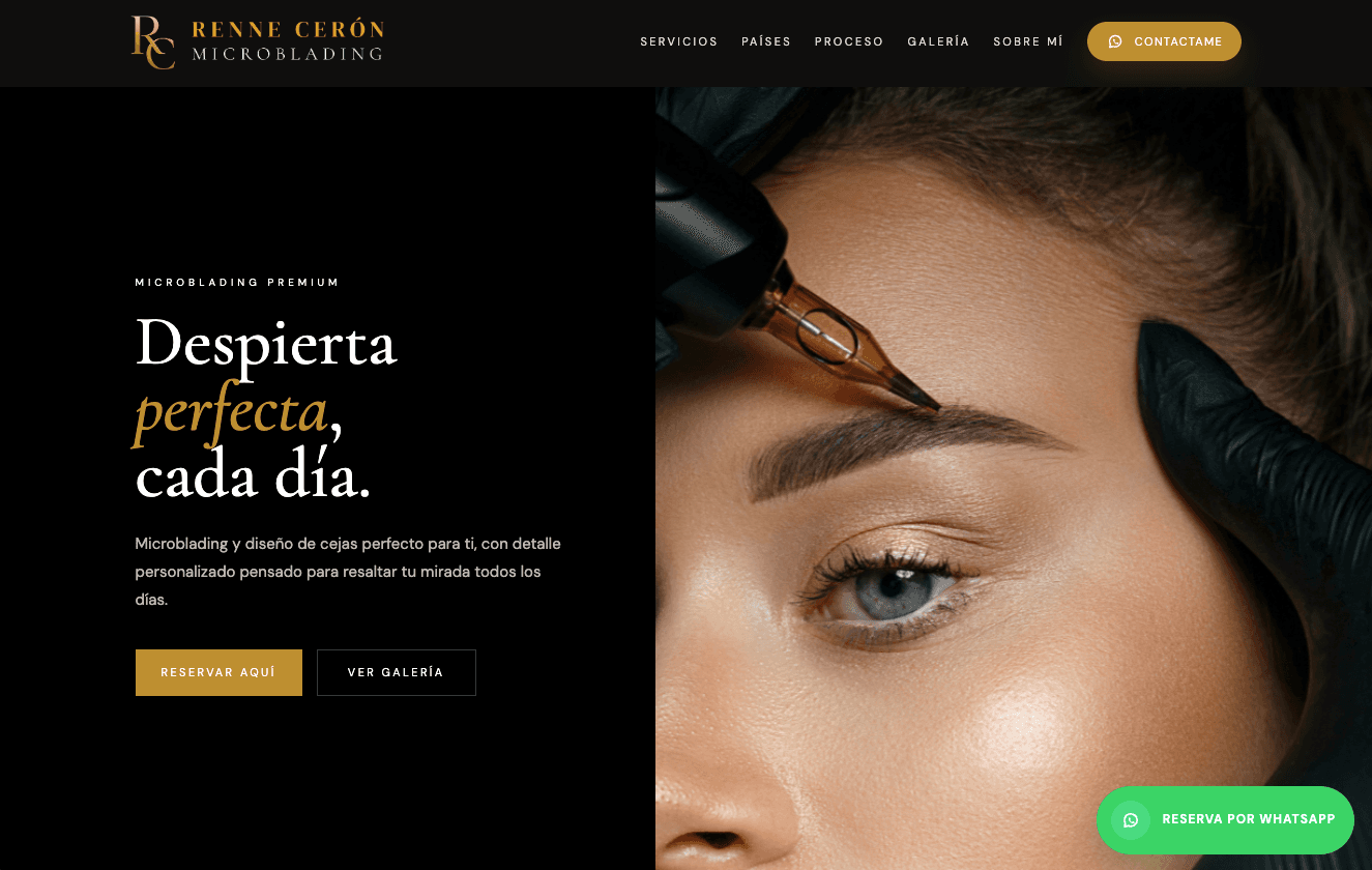 Renne Ceron landing page hero section